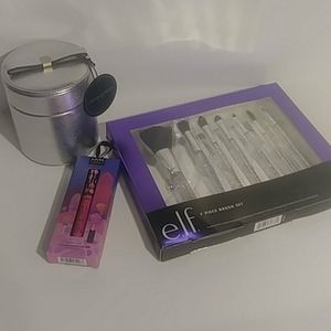 Makeup brush set, jewelry holder, lip tint